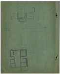 Moe Howard's 32pp. Script Dated February 1937 for The Three Stooges Film ''Back to the Woods'' -- With Original Doodles on Back Cover -- Missing First Page, Else Very Good Condition